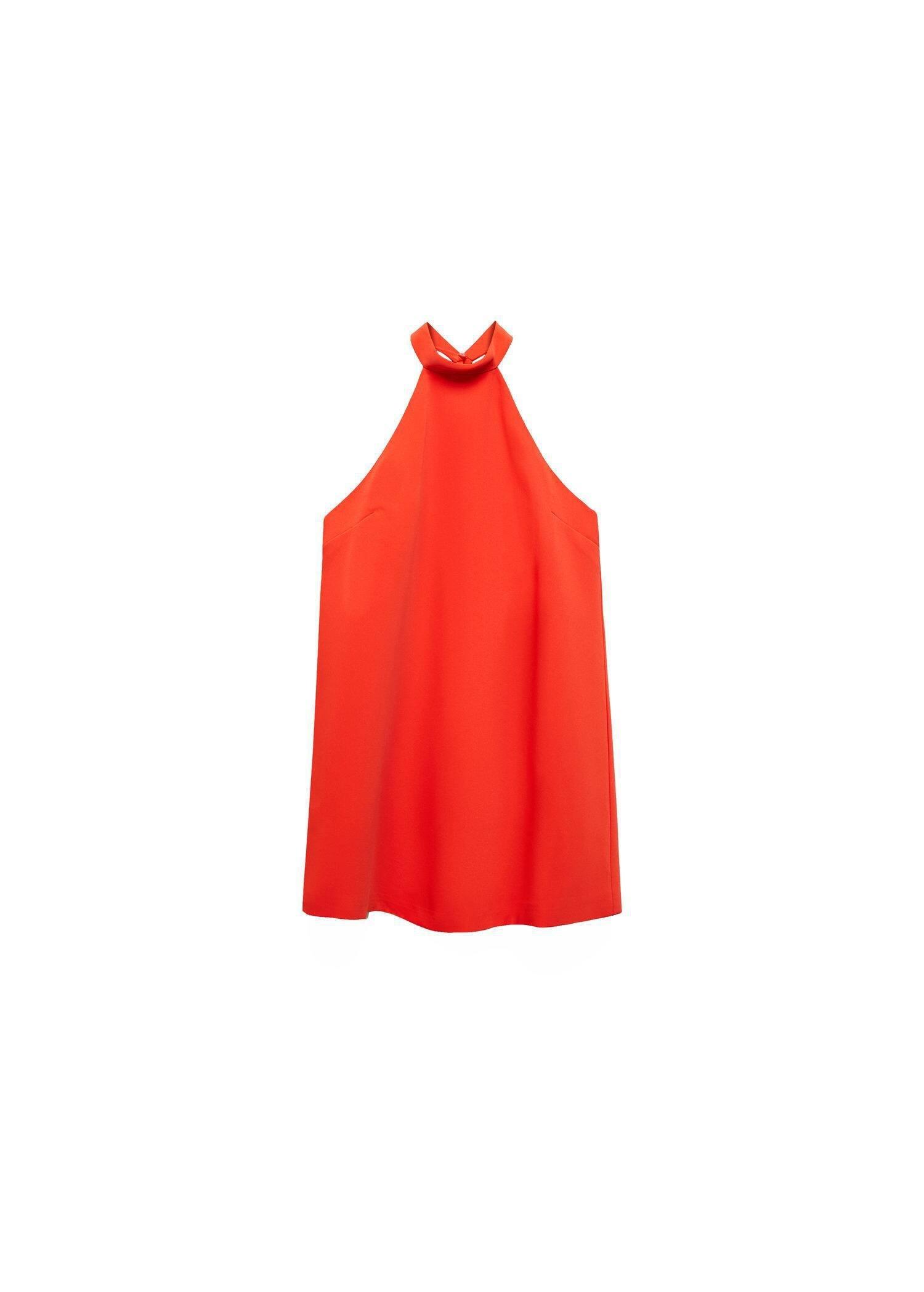 Mango - Red Halter-Neck Open-Back Dress