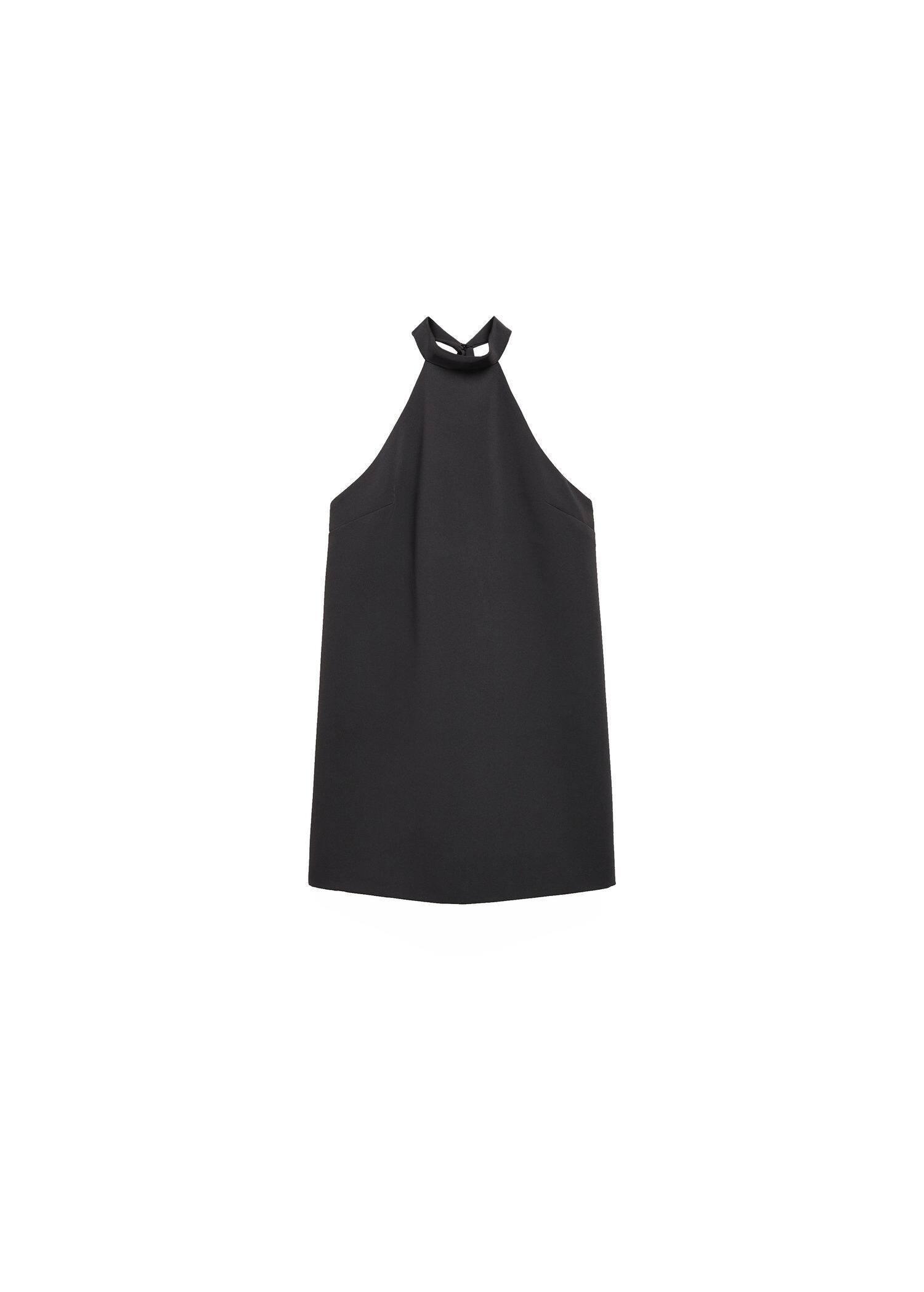 Mango - Black Halter-Neck Open-Back Dress