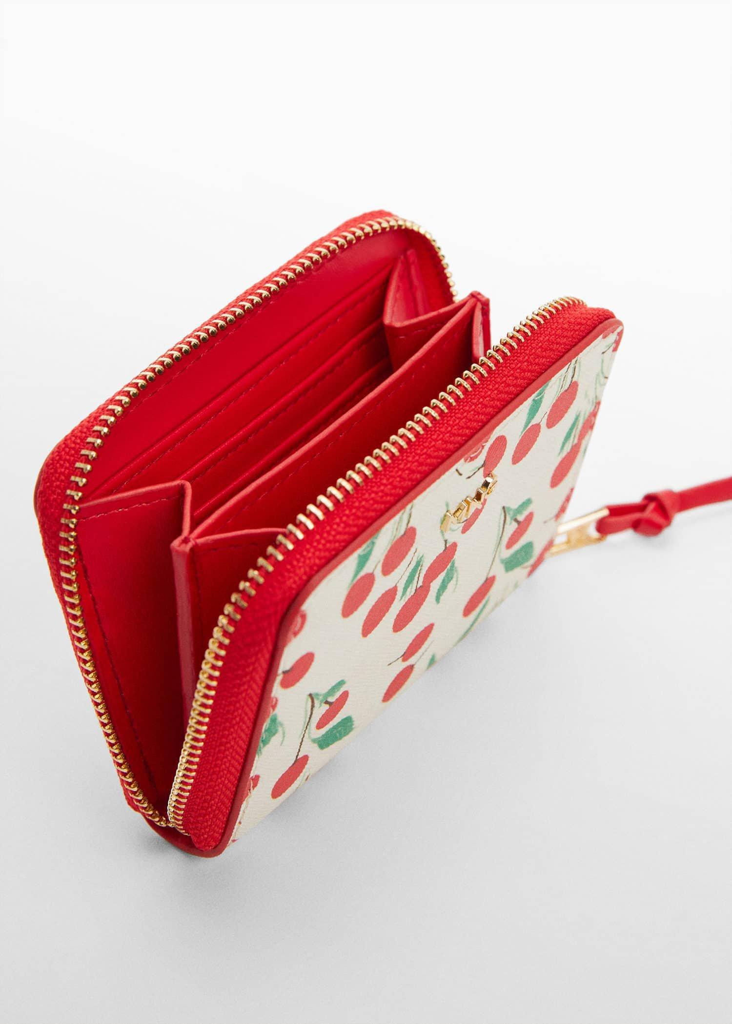 Red Cherry Printed Wallet, , large image number 0