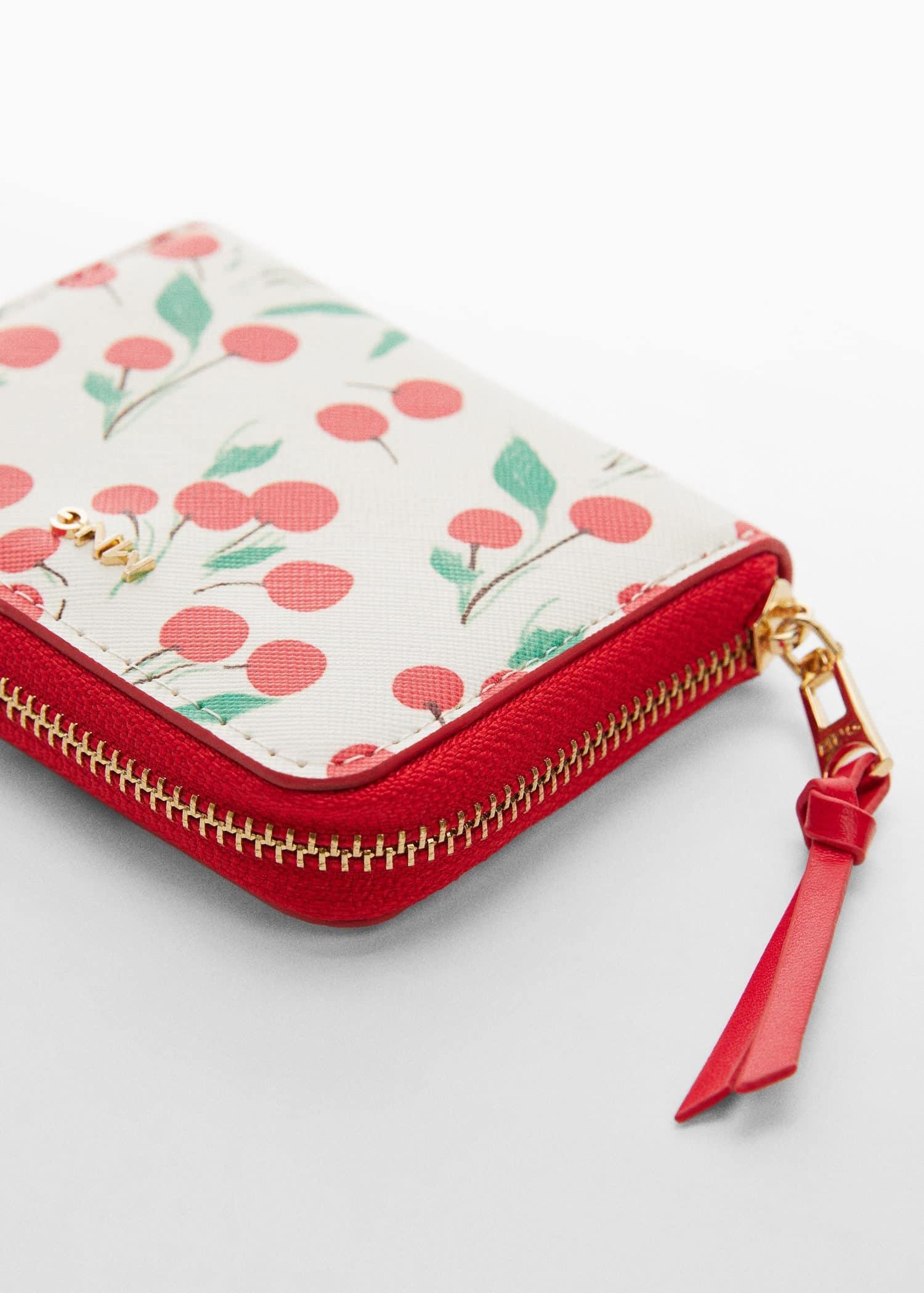 Red Cherry Printed Wallet, , large image number 1