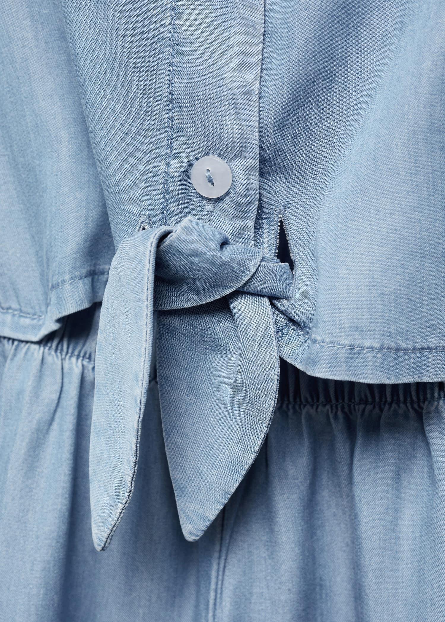 Blue Long Denim Jumpsuit, Kids Girls, , large image number 4