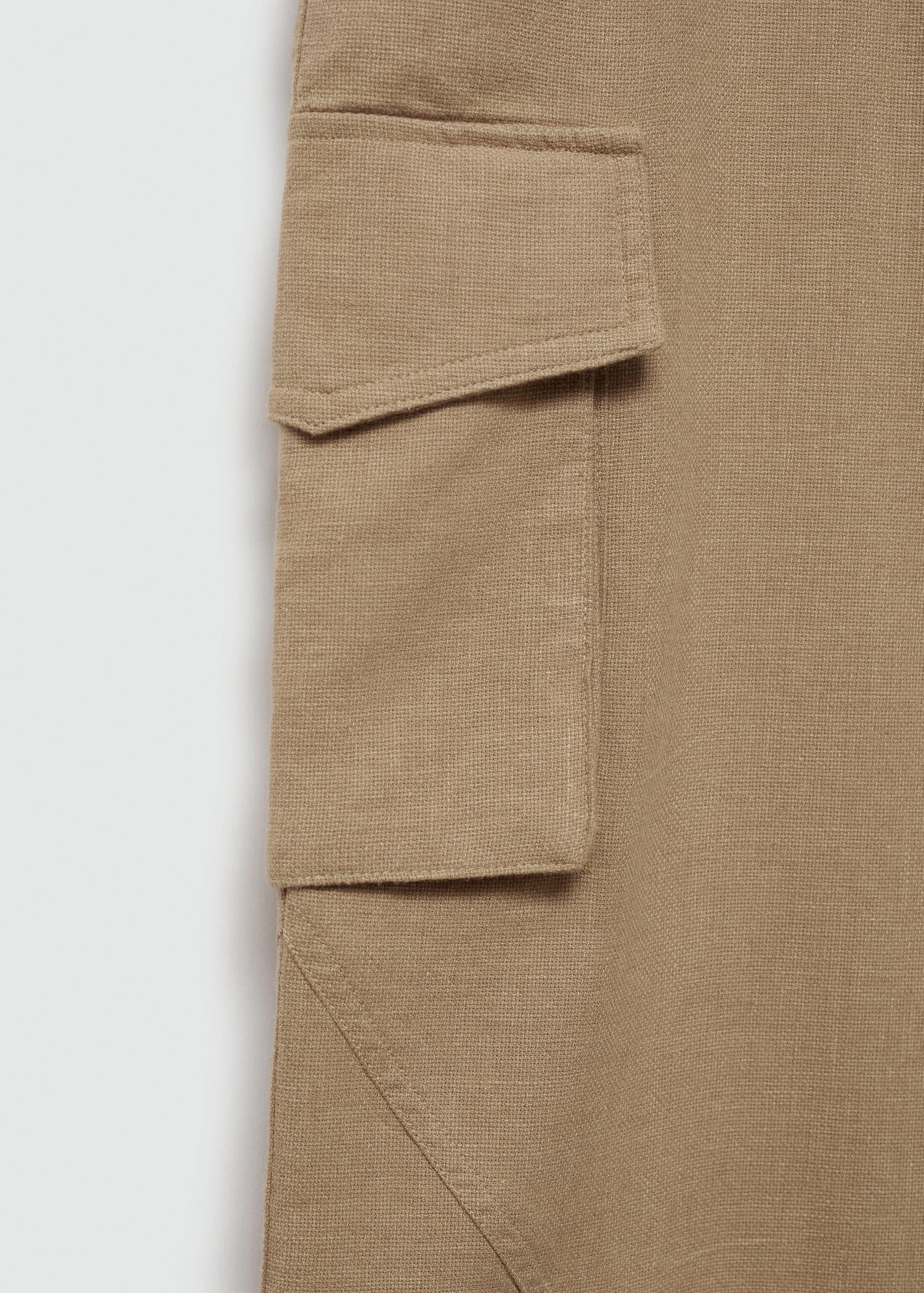 Beige Cotton Cargo Trousers, , large image number 4