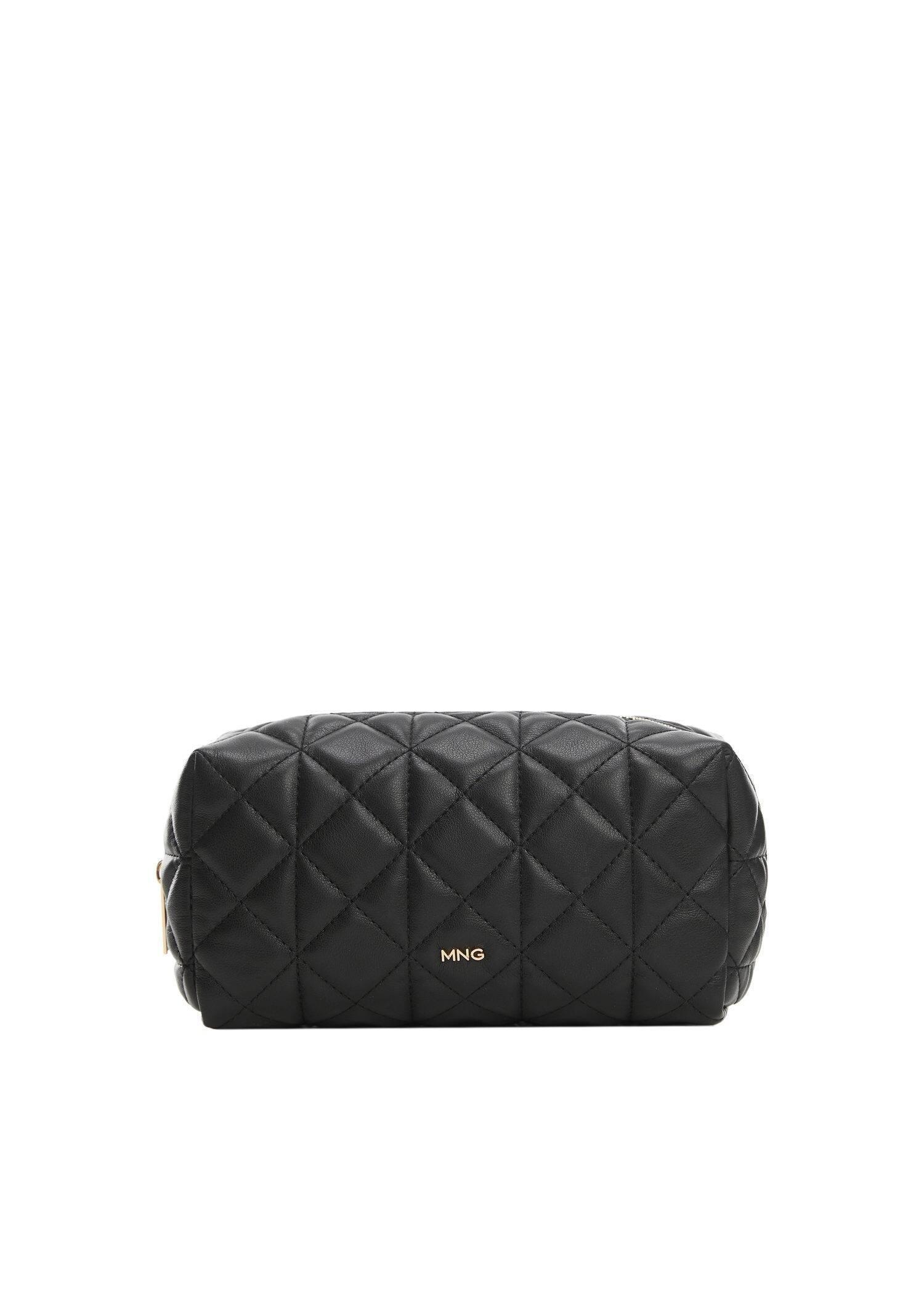 Mango - Black Quilted Toiletry Bag