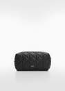Mango - Black Quilted Toiletry Bag
