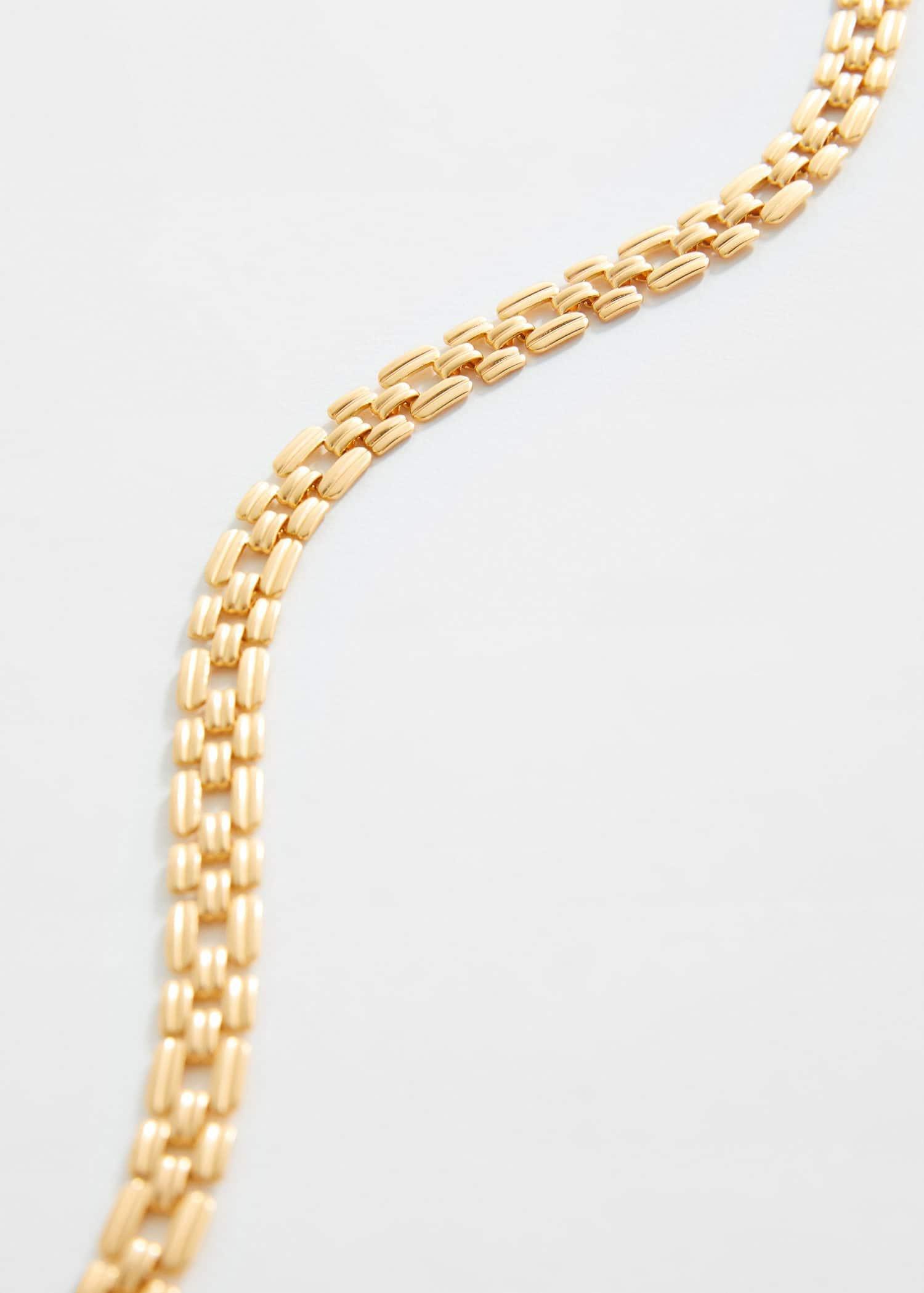 Gold Flat Link Necklace, , large image number 0