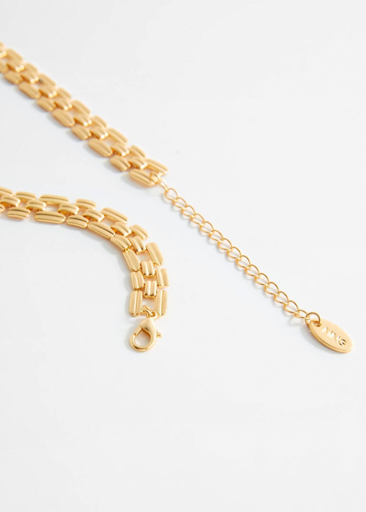 Gold Flat Link Necklace, , large image number 1