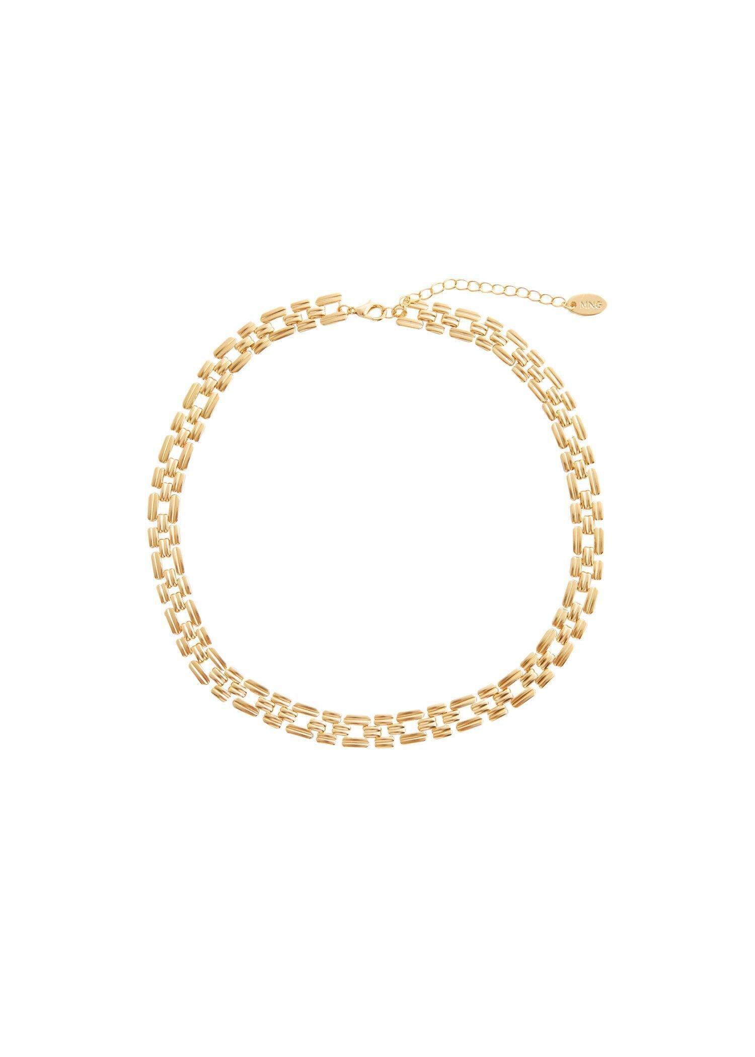 Gold Flat Link Necklace, , large image number 2
