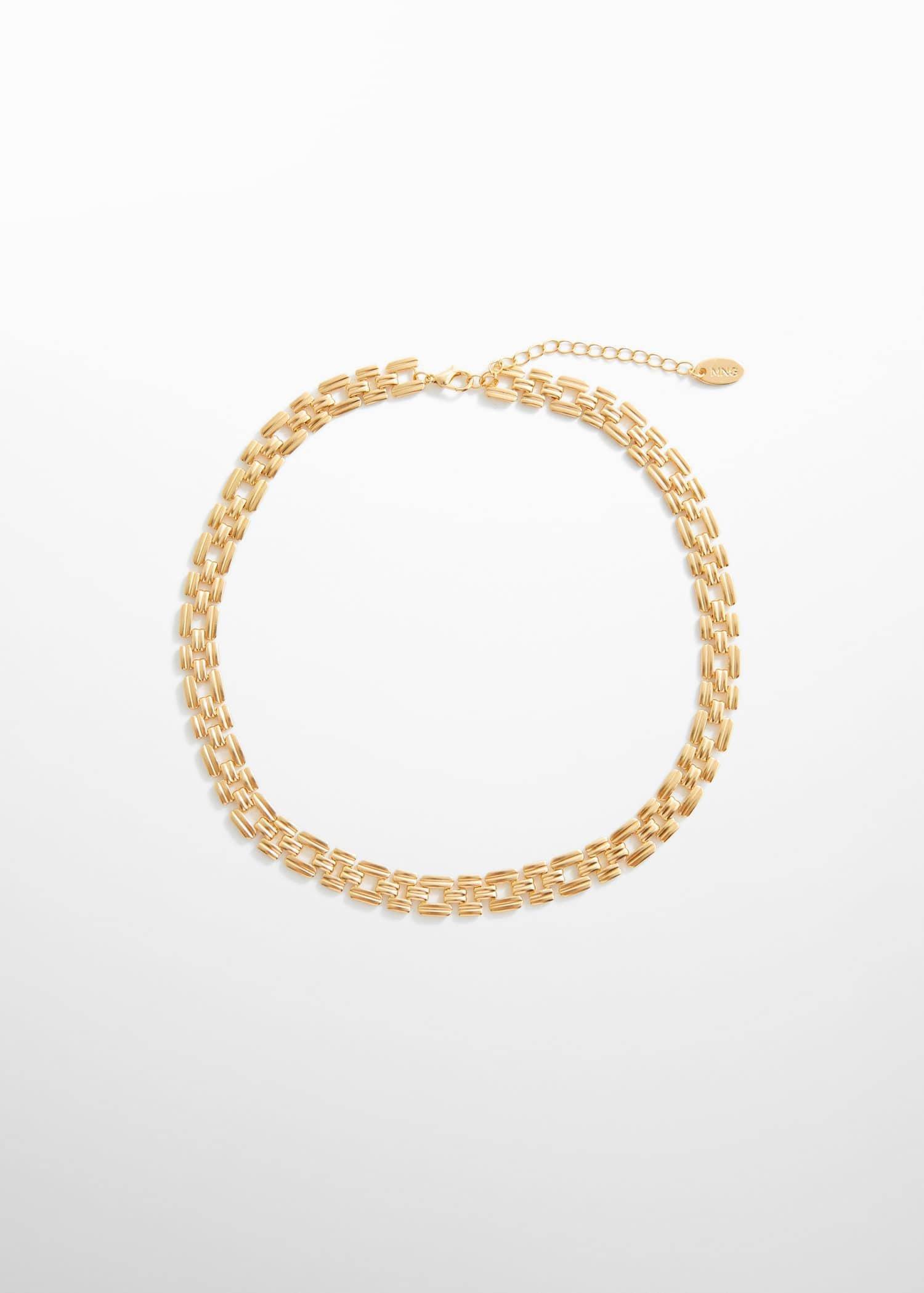 Gold Flat Link Necklace, , large image number 3