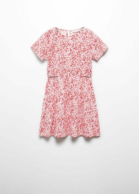 Mango - Red Floral Print Dress, Kids Girls