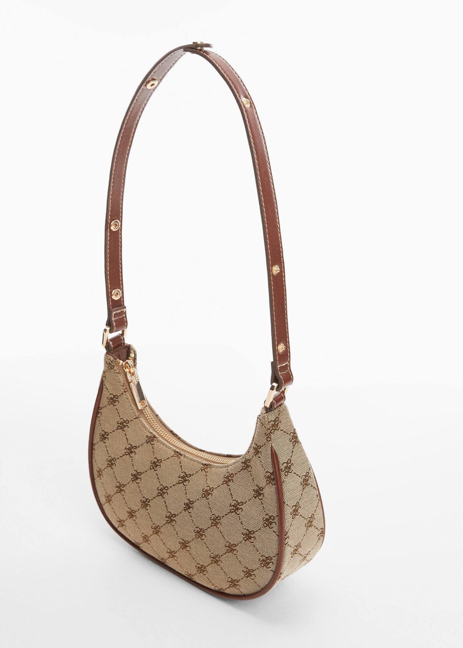Brown Jacquard Shoulder Bag, , large image number 3