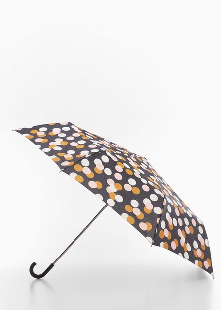 Mango - Navy Polka-Dot Folding Umbrella