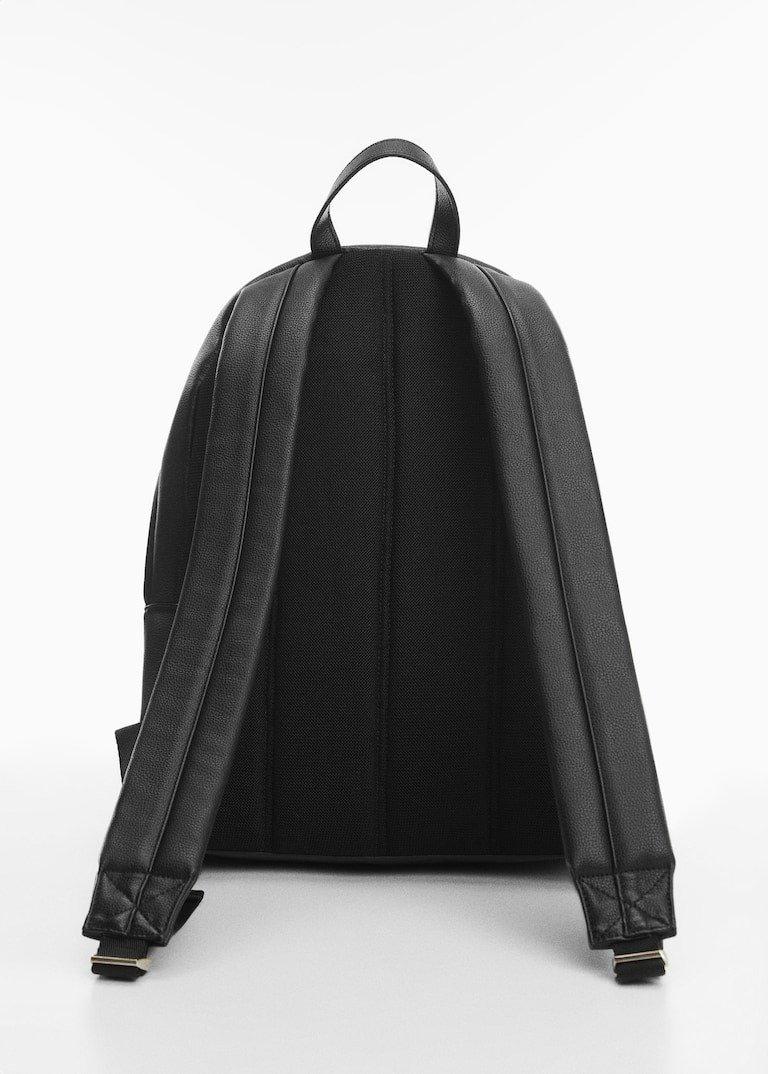 Mango - Black Leather-Effect Backpack