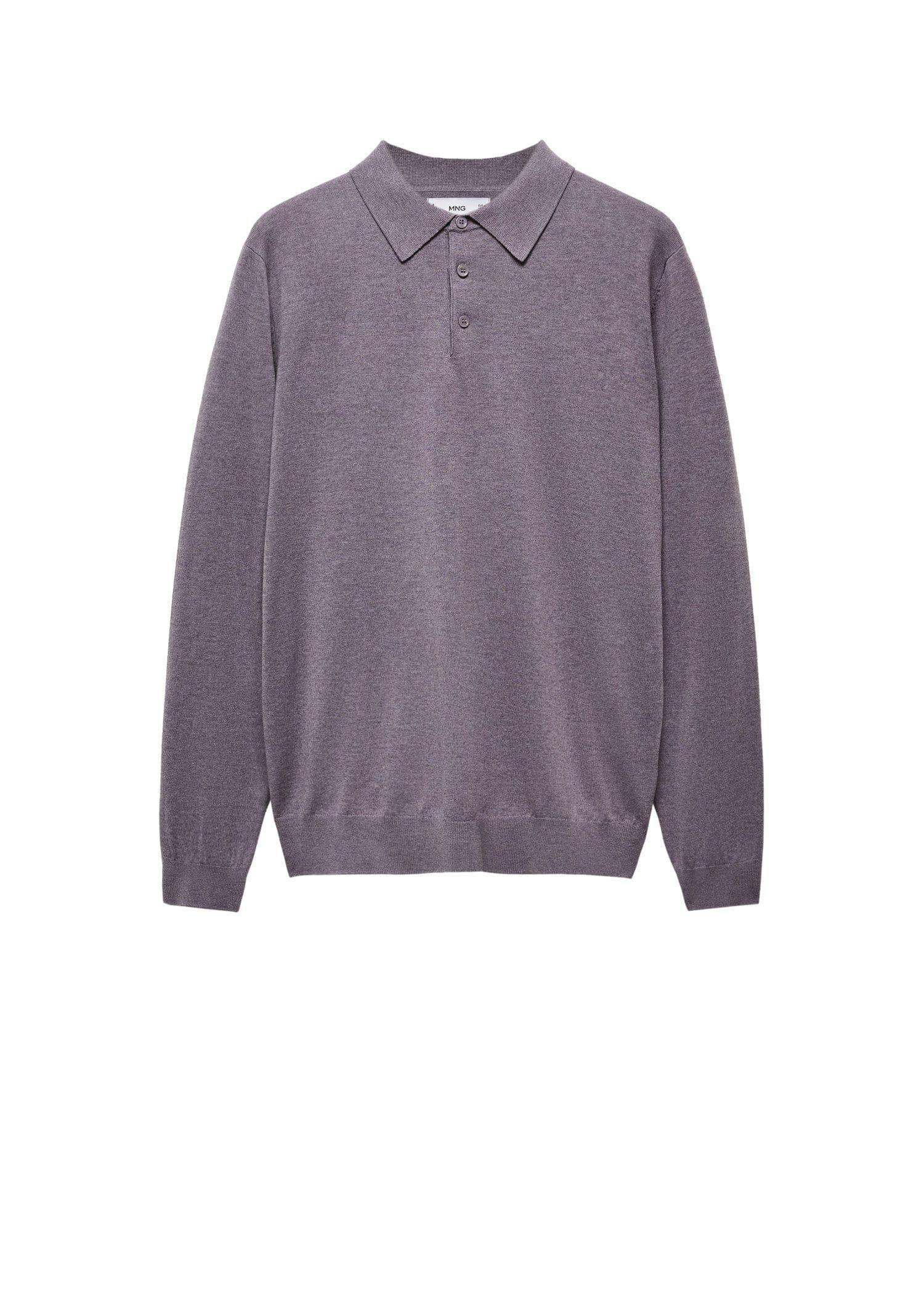 Mango - Purple Cotton Jersey Polo Shirt