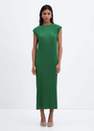 Mango - Green Pleated Long Dress