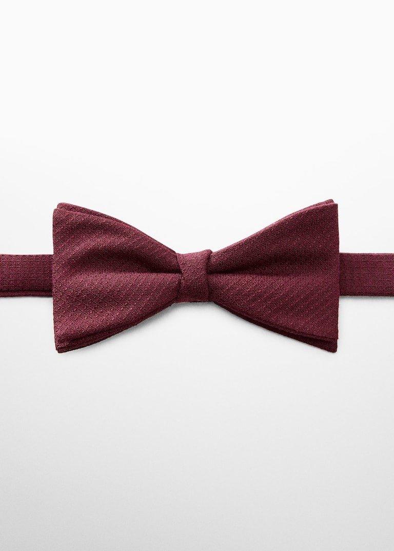Burgundy Classic Bow Tie With Microstructure, , large image number 0