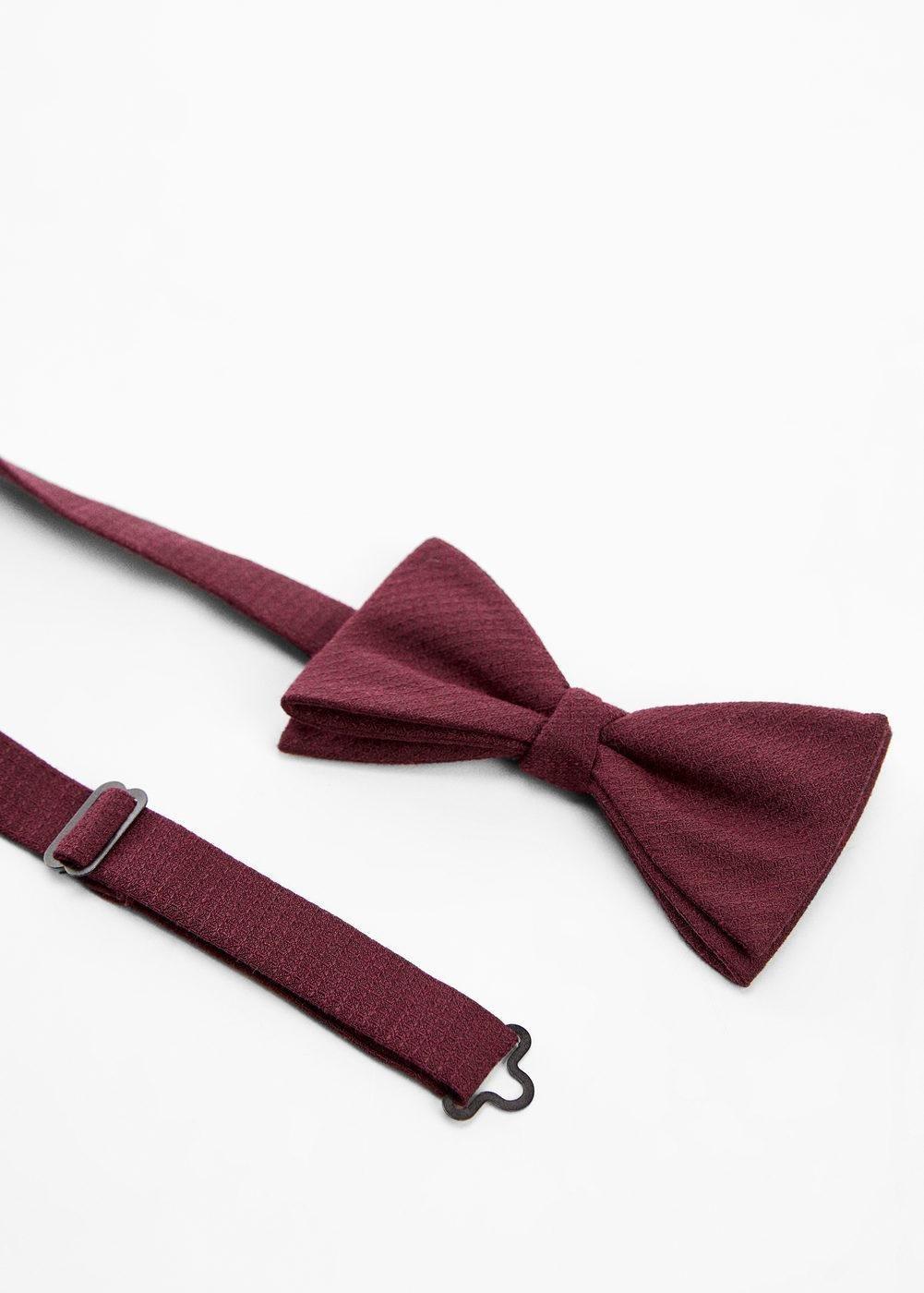 Burgundy Classic Bow Tie With Microstructure, , large image number 1