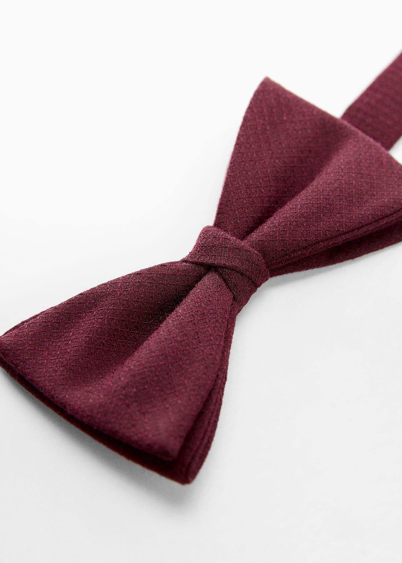 Burgundy Classic Bow Tie With Microstructure, , large image number 2