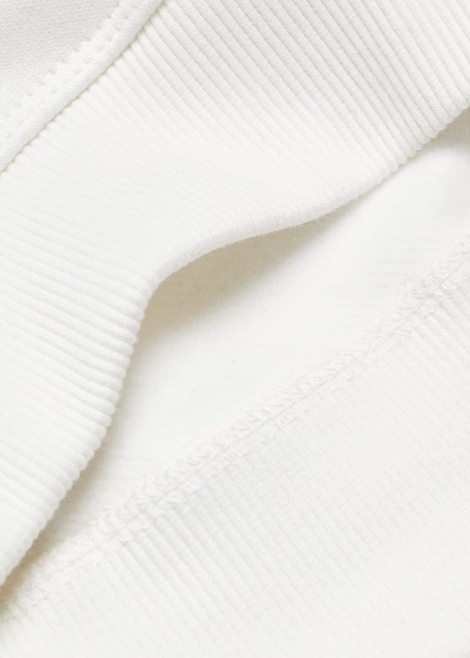Mango - White Embroidered Detail Cotton Sweatshirt, Kids Boys