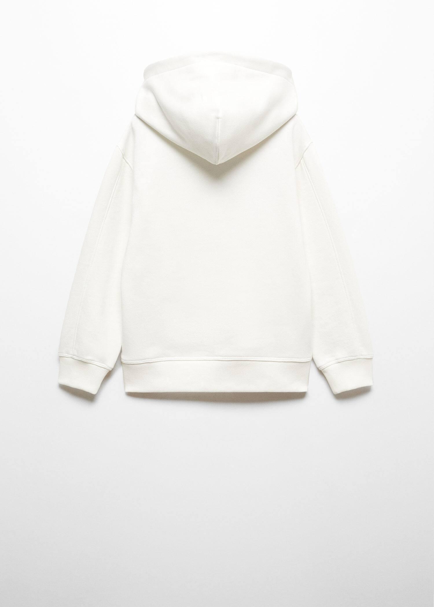 Mango - White Embroidered Detail Cotton Sweatshirt, Kids Boys