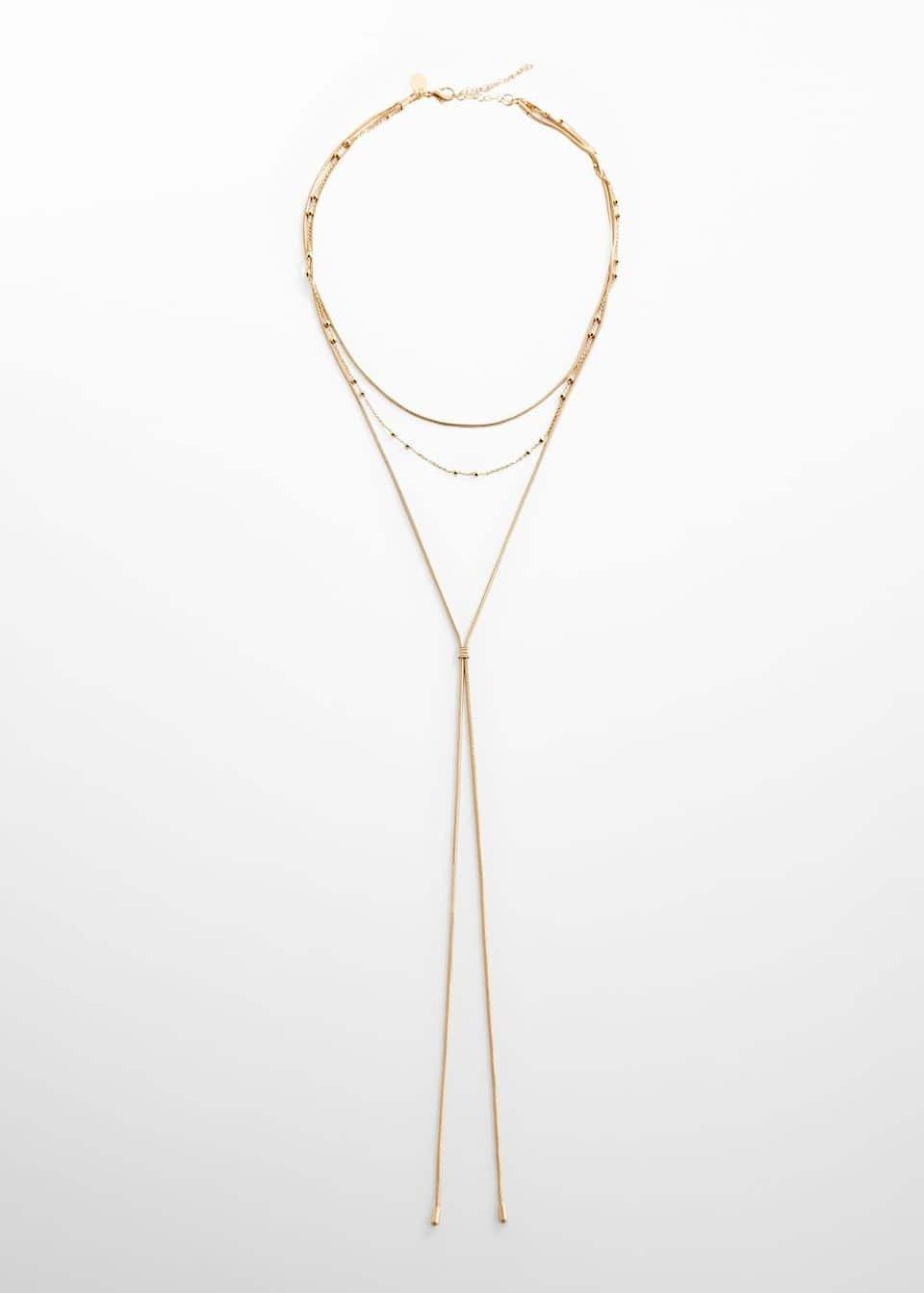 Mango - Gold Long Triple Necklace