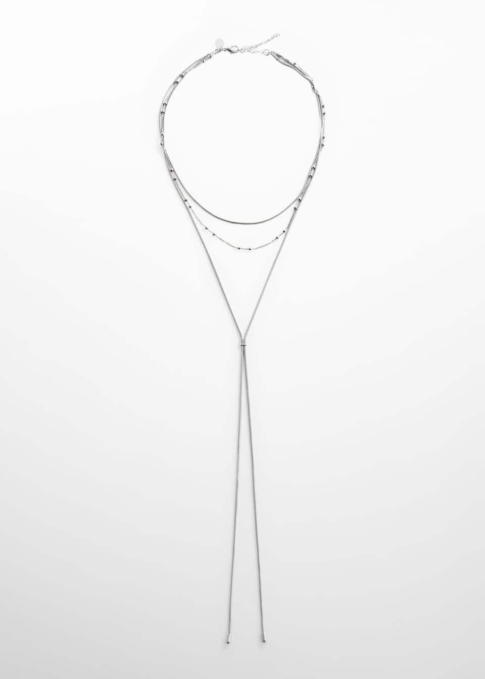 Mango - Silver Long Triple Necklace
