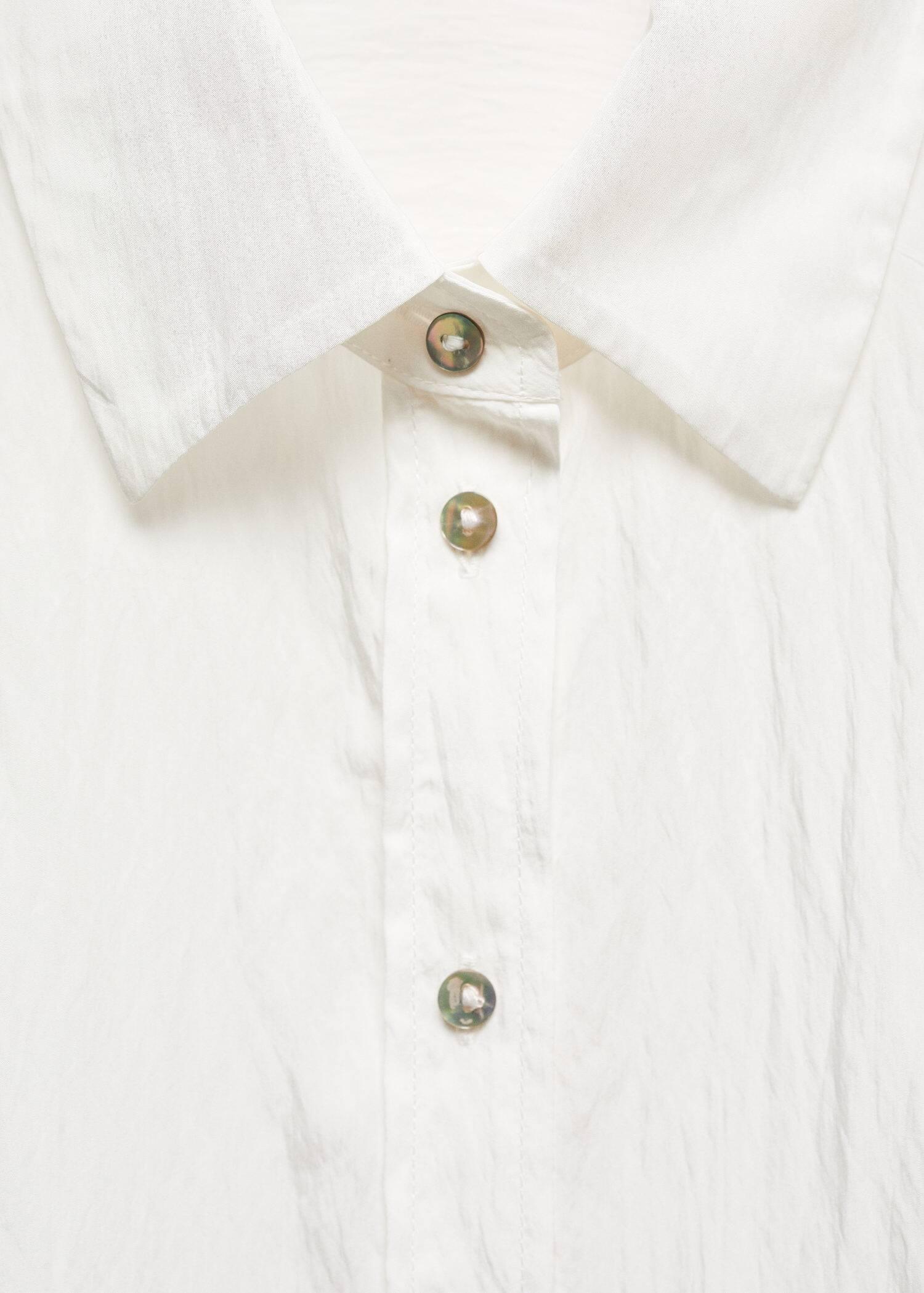 Mango - White Wrinkled Effect Shirt