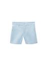 Mango - Blue Linen-Blend Bermuda Shorts, Kids Boys