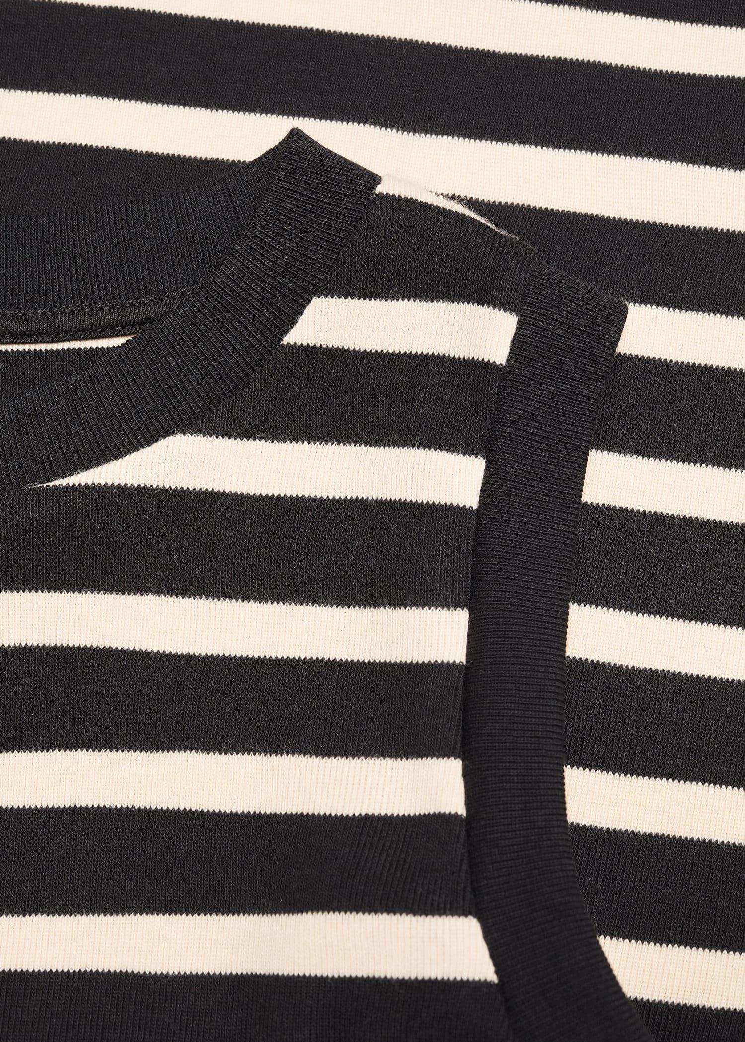 Mango - Black Striped Cotton-Blend Top