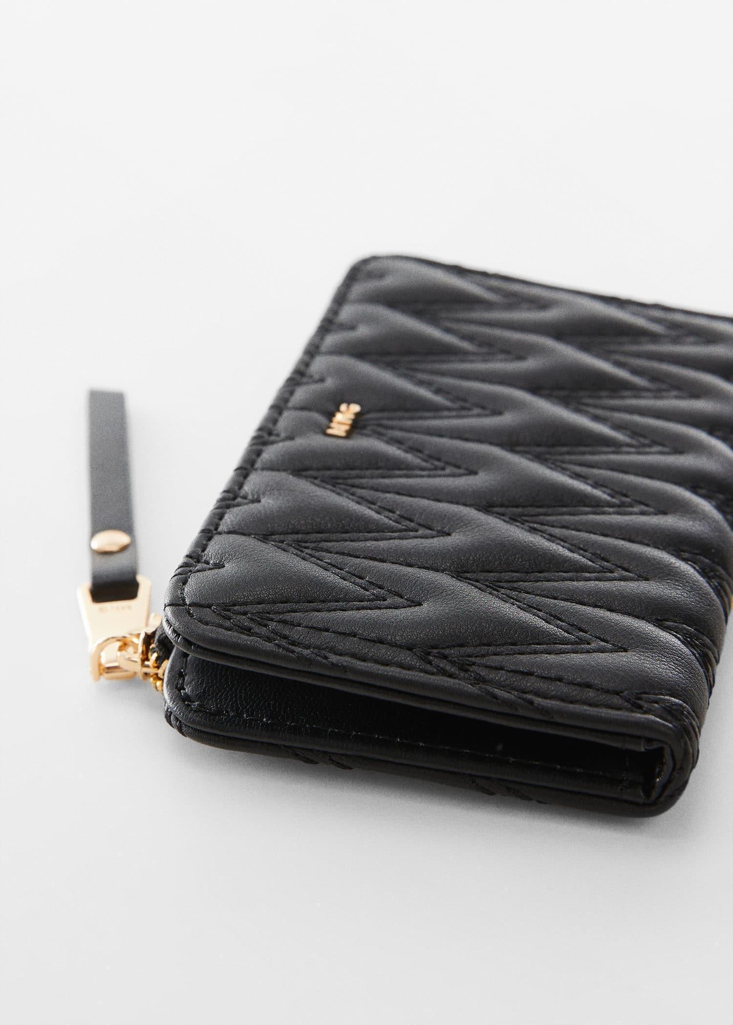 Mango - Black Padded Logo Wallet