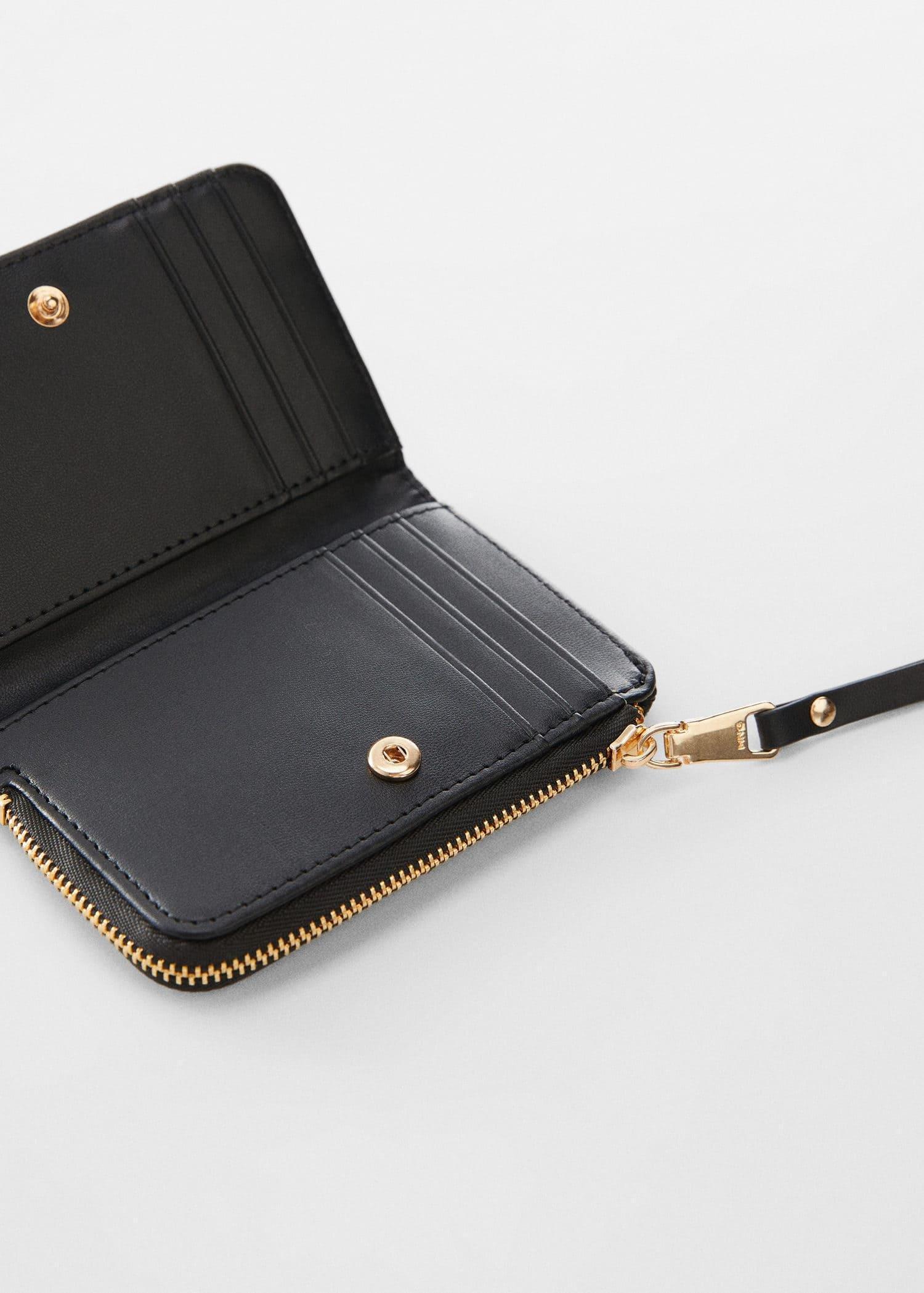 Mango - Black Padded Logo Wallet