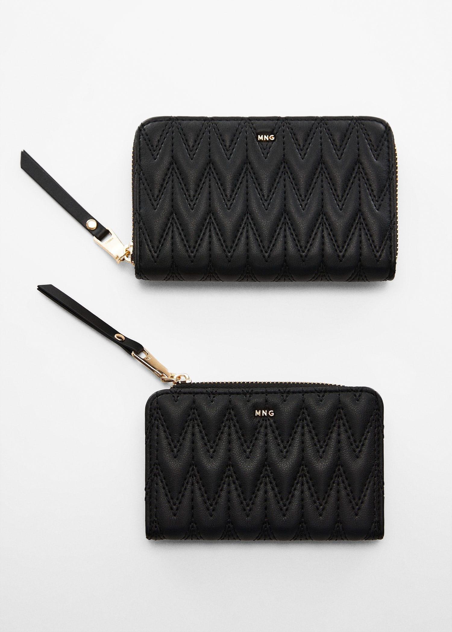 Mango - Black Padded Logo Wallet