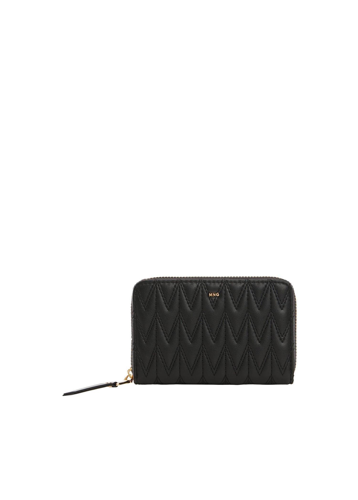 Mango - Black Padded Logo Wallet