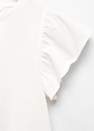 Mango - White Short-Sleeved Ruffle T-Shirt, Kids Girls