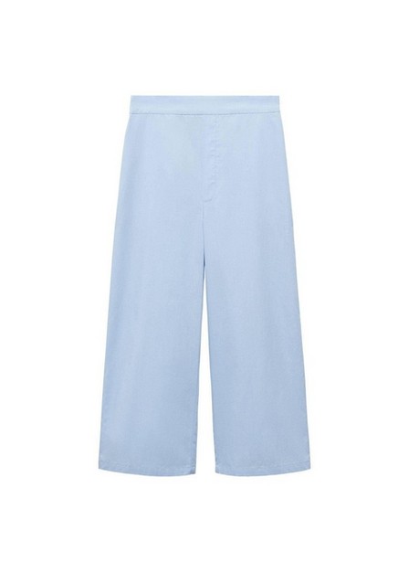 Mango - Blue Cotton Culotte Trousers, Kids Girls