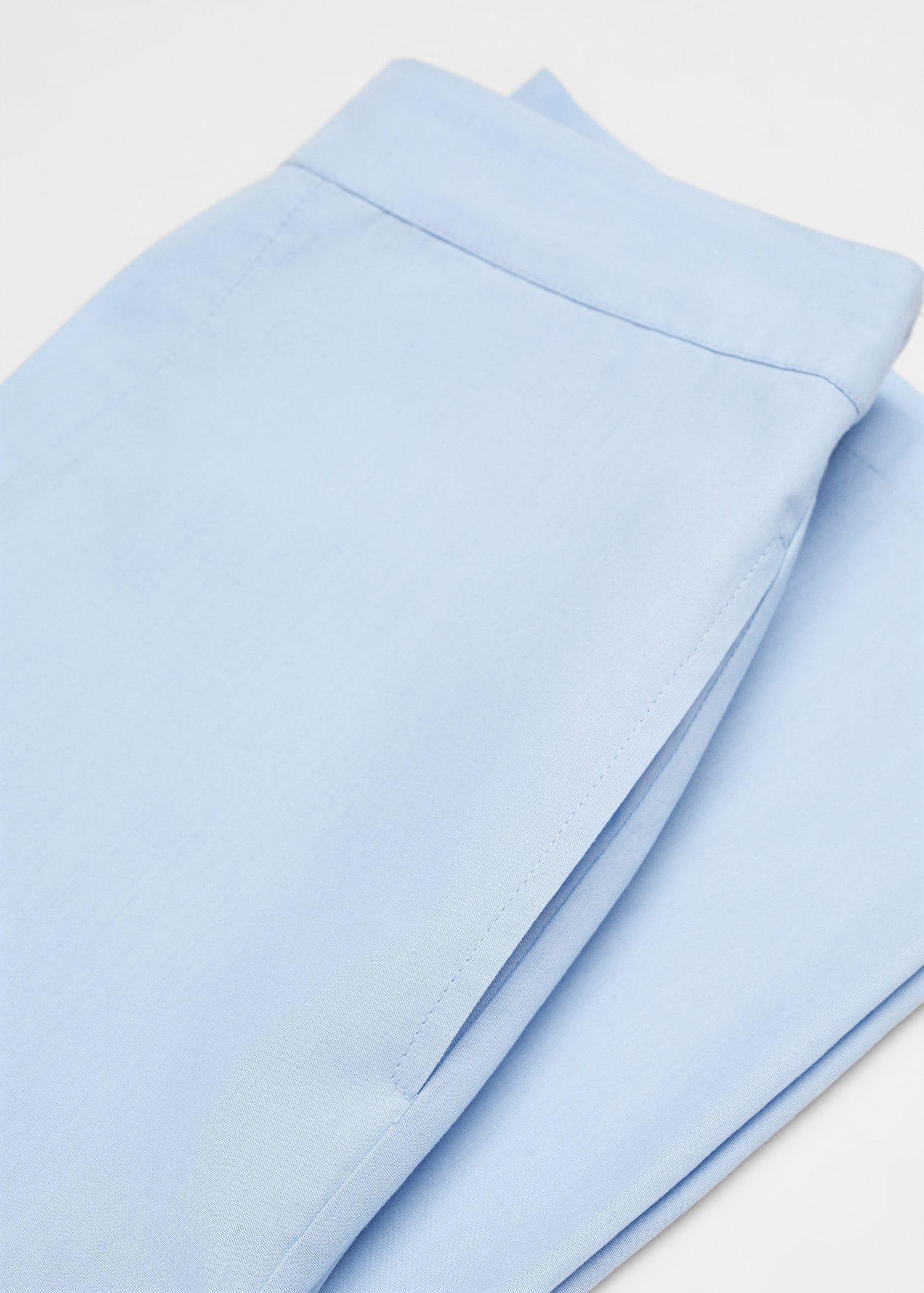 Mango - Blue Cotton Culotte Trousers, Kids Girls
