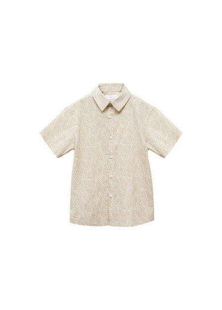 Mango - Brown Buttoned Printed Shirt, Kids Boys