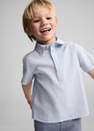 Mango - Blue Linen-Blend Short-Sleeve Shirt, Kids Boys