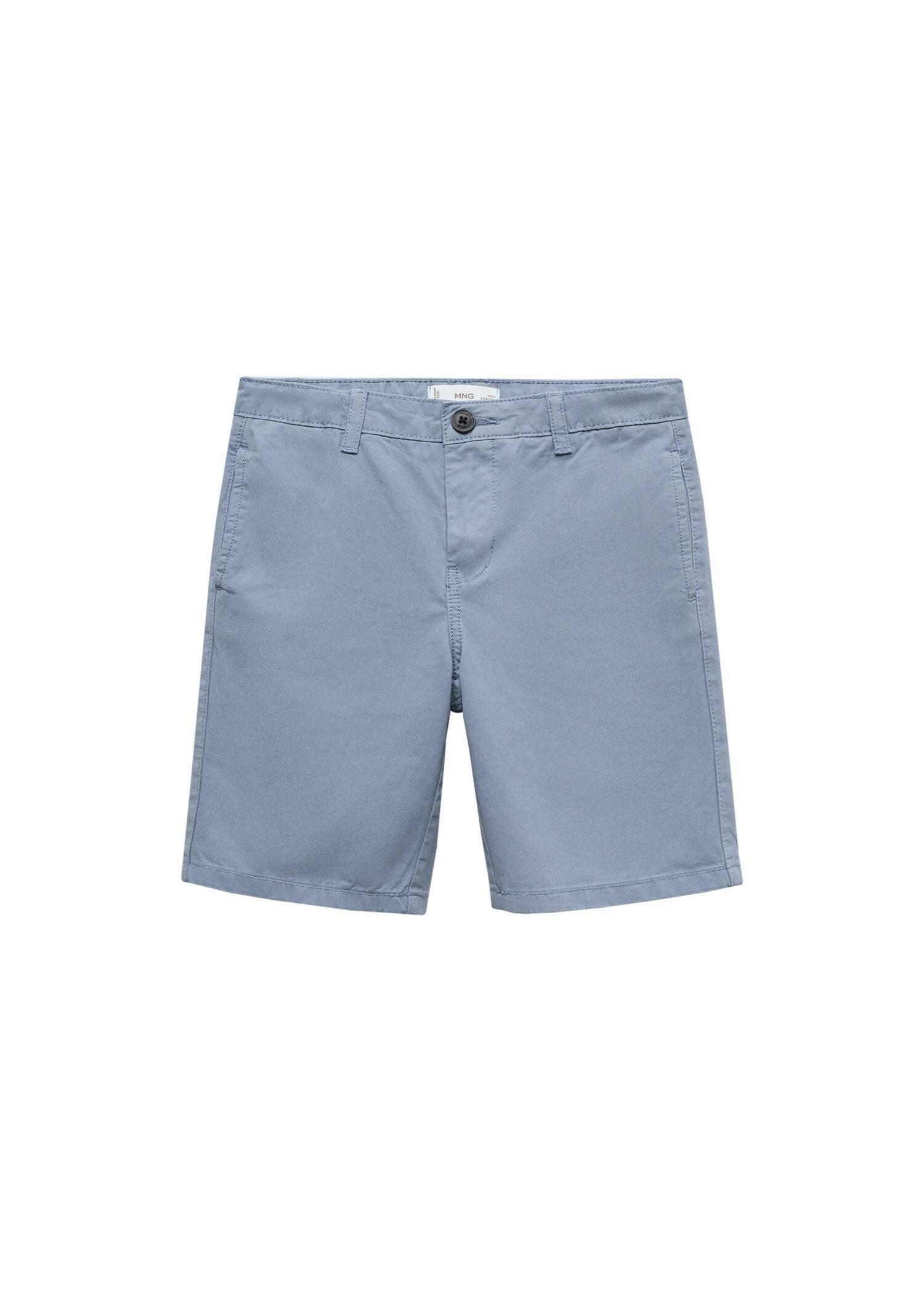 Mango - Blue Cotton Bermuda Shorts, Kids Boys