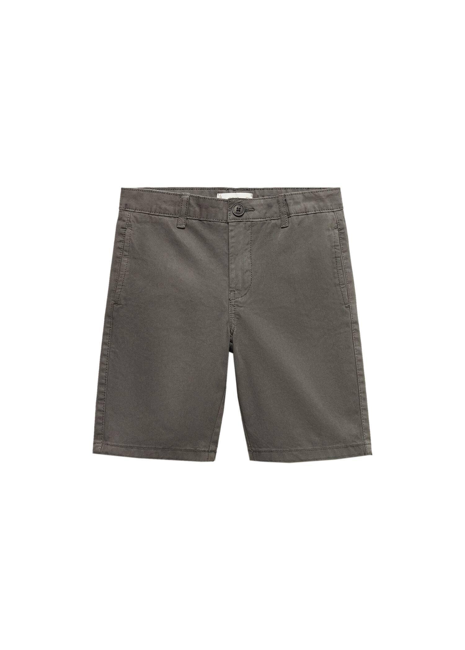 Mango - Grey Cotton Bermuda Shorts, Kids Boys