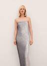 Mango - Silver Strapless Sequined Dress