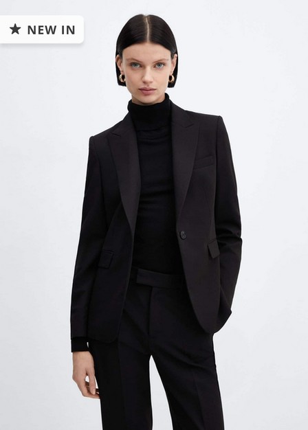 Mango - Black Fitted Suit Jacket