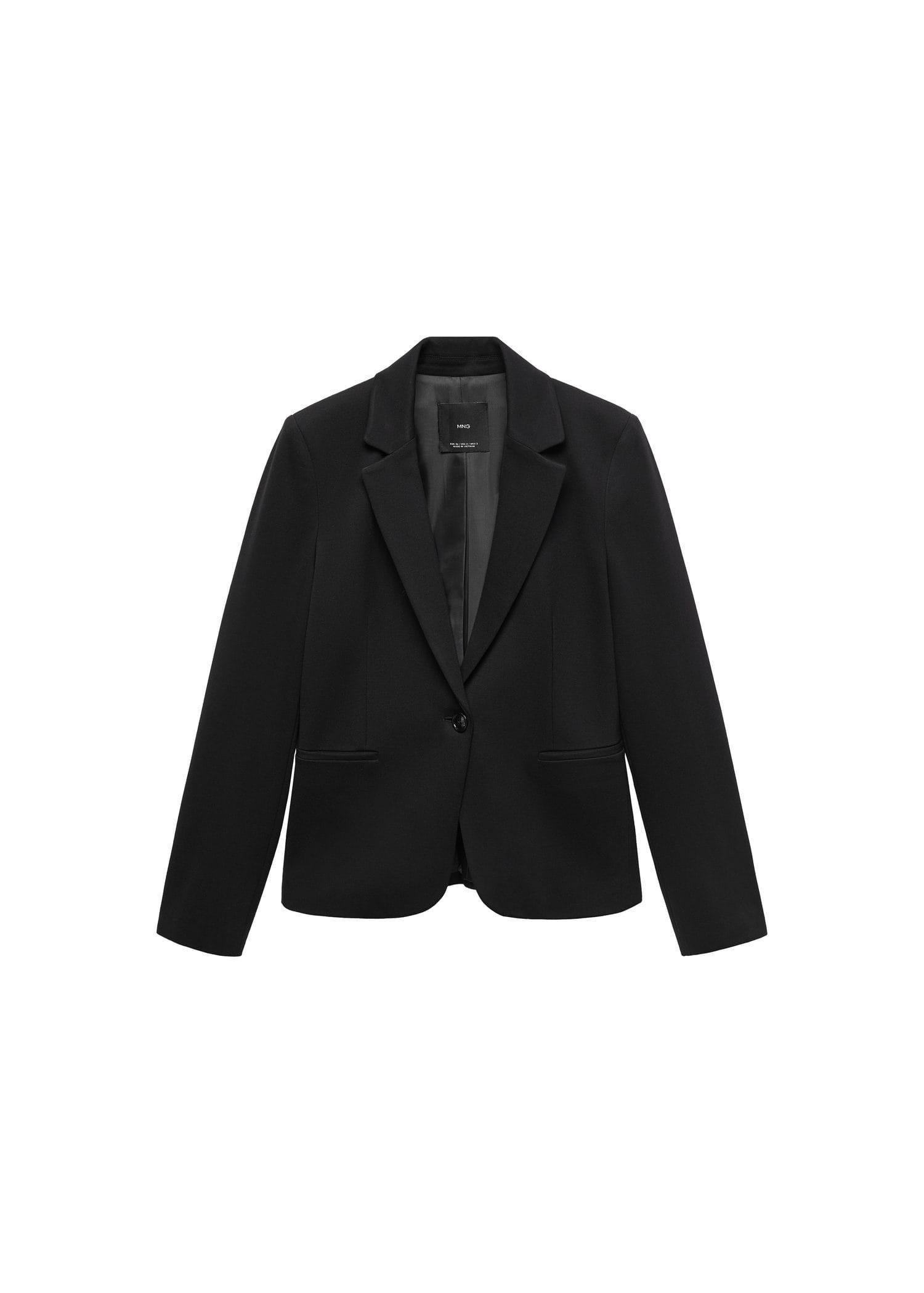 Mango - Black Fitted Jacket With Blunt Stitching