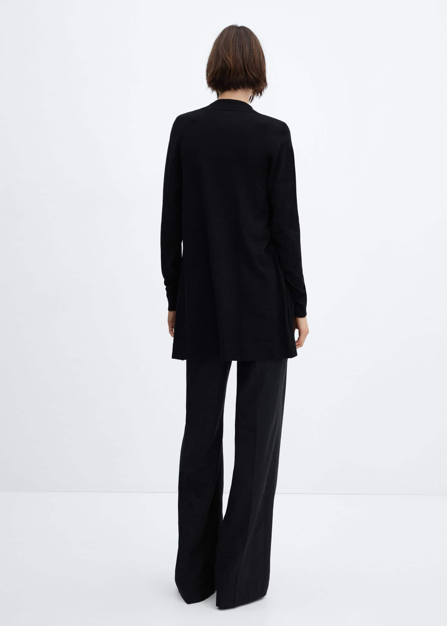Black Fine-Knit Cardigan, , large image number 7