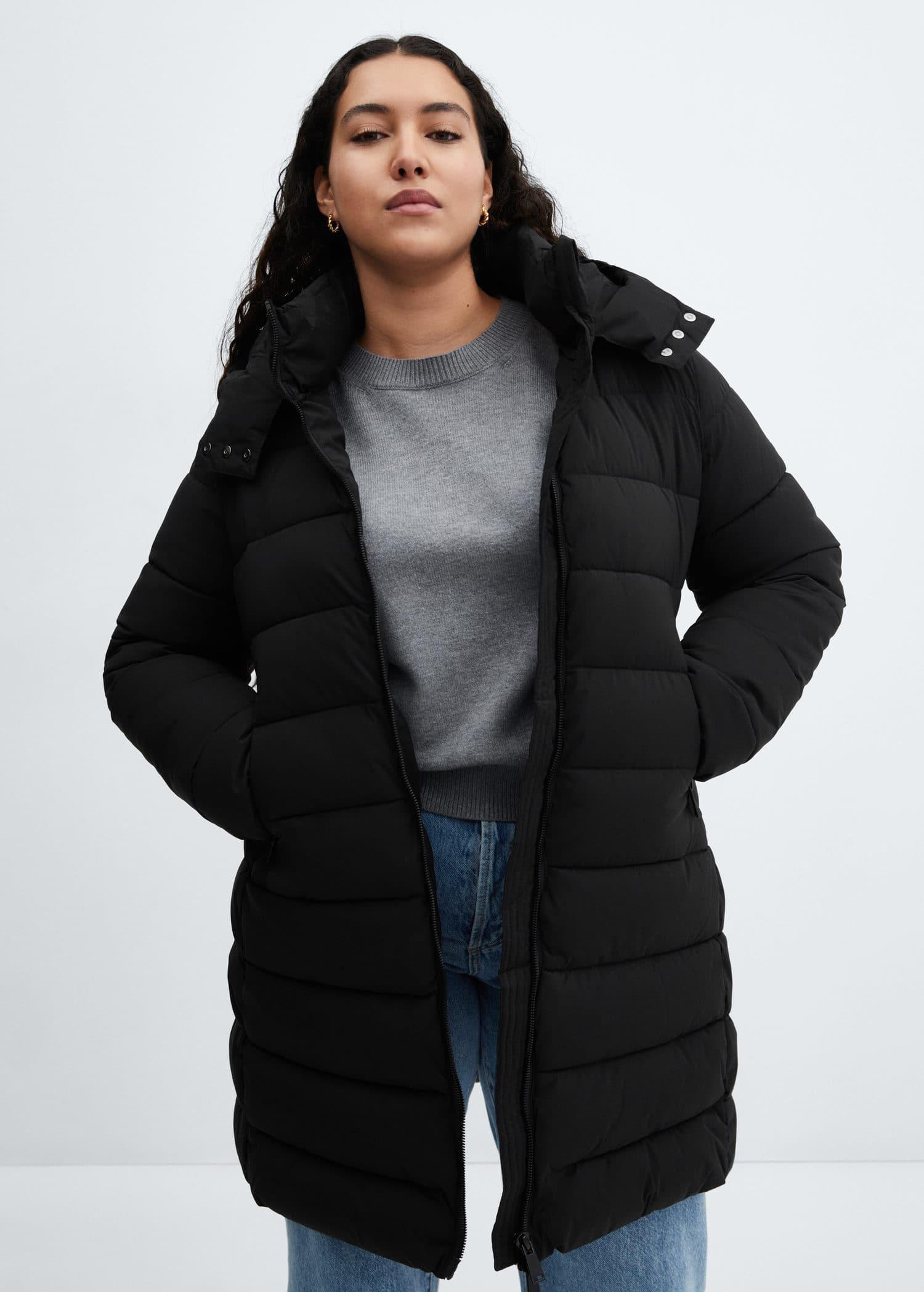 Black Medium-Fitted Anorak, , large image number 8