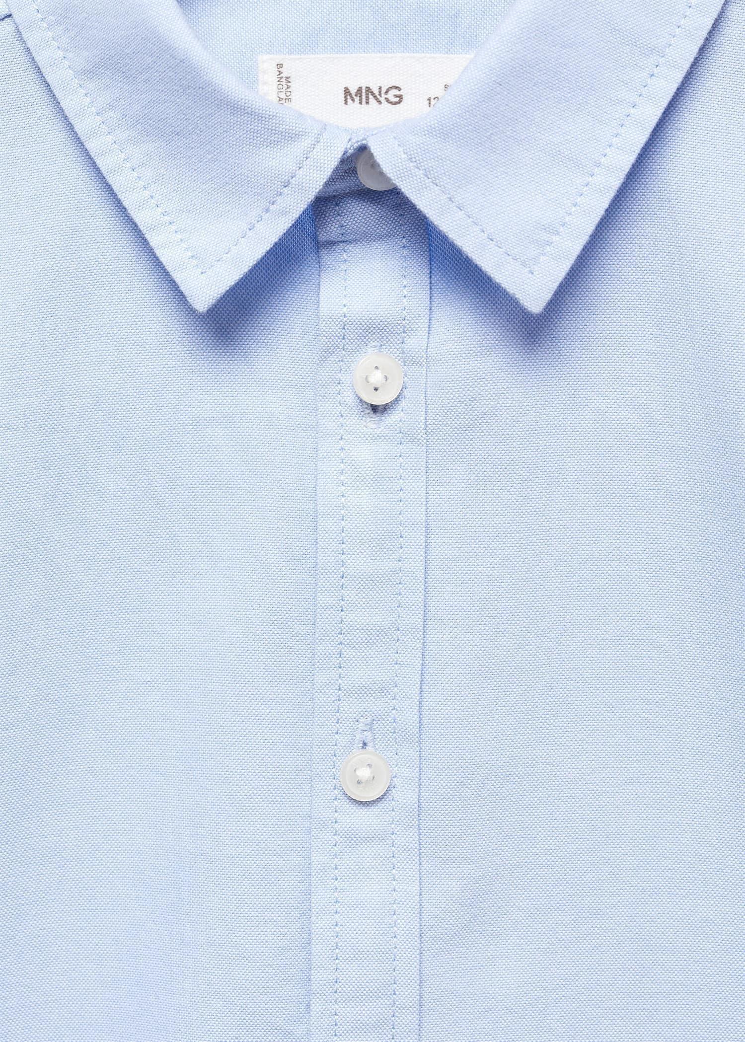 Mango - Blue Oxford Cotton Shirt, Kids Boys