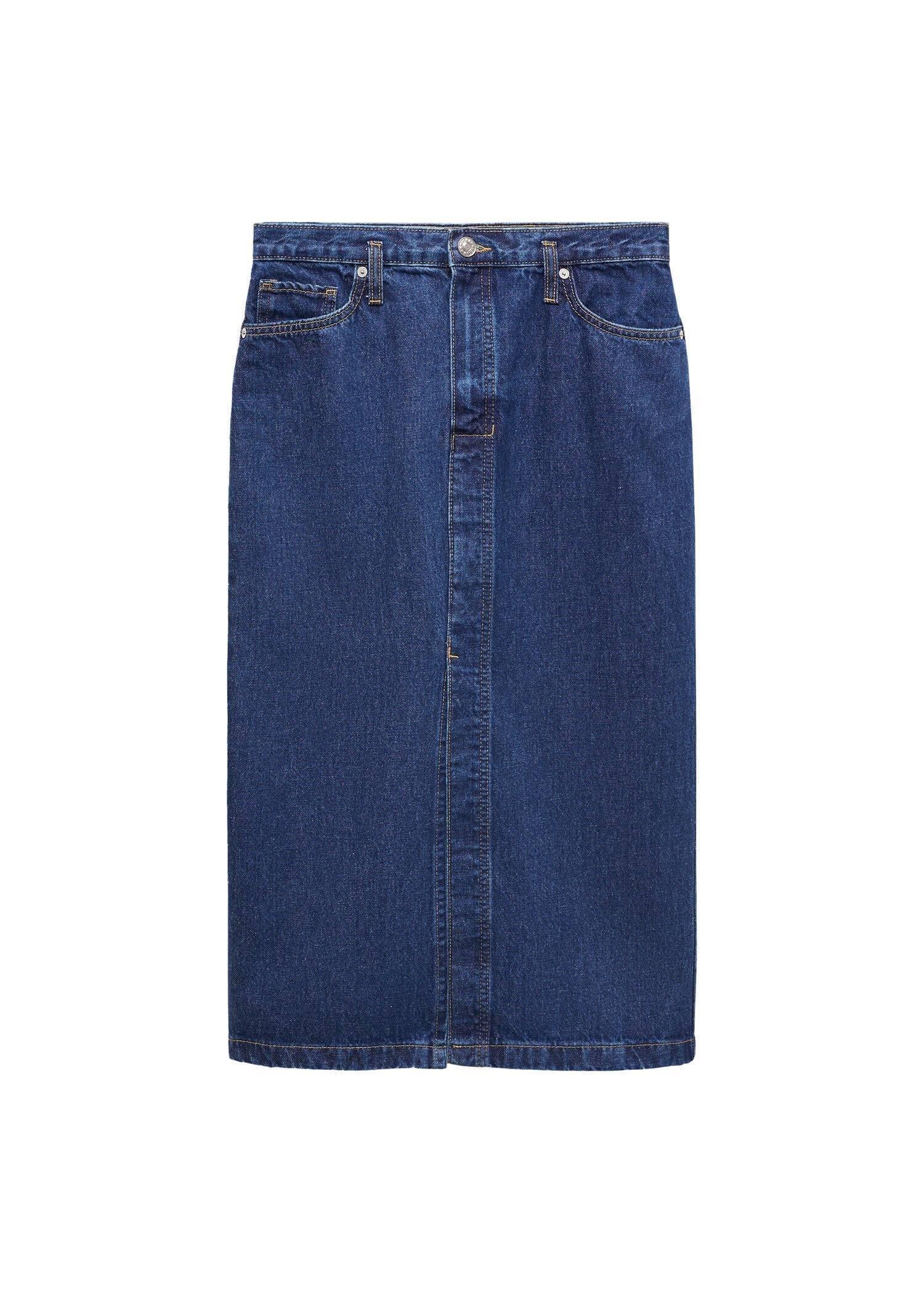 Blue Denim Midi-Skirt, , large image number 3