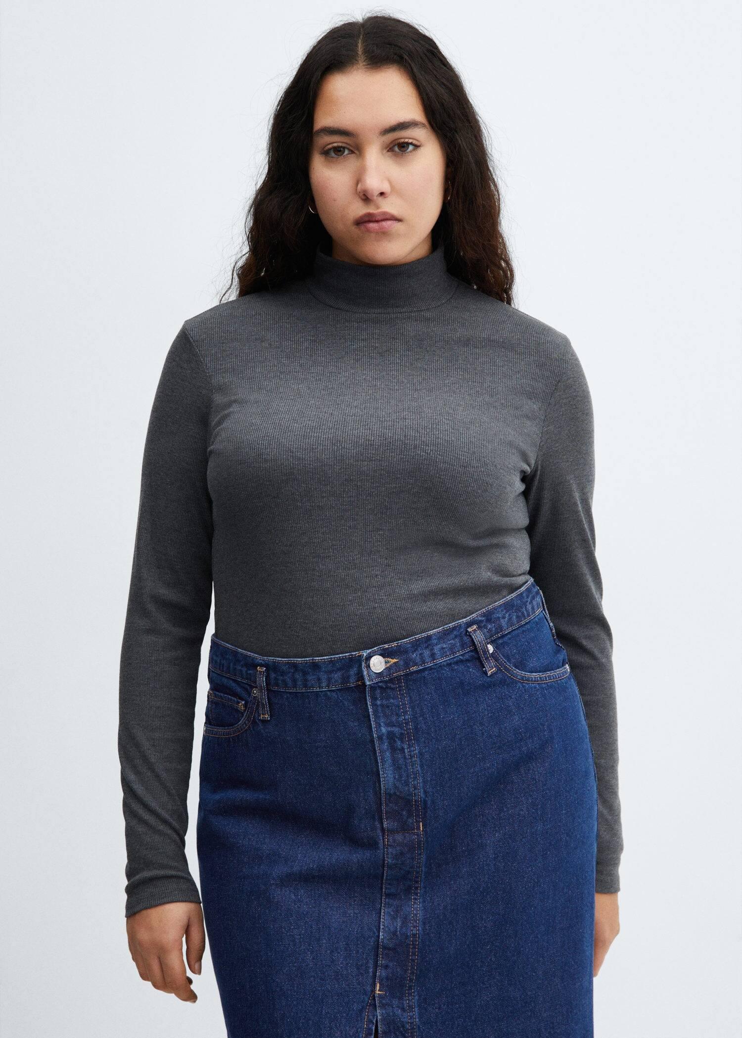 Blue Denim Midi-Skirt, , large image number 6