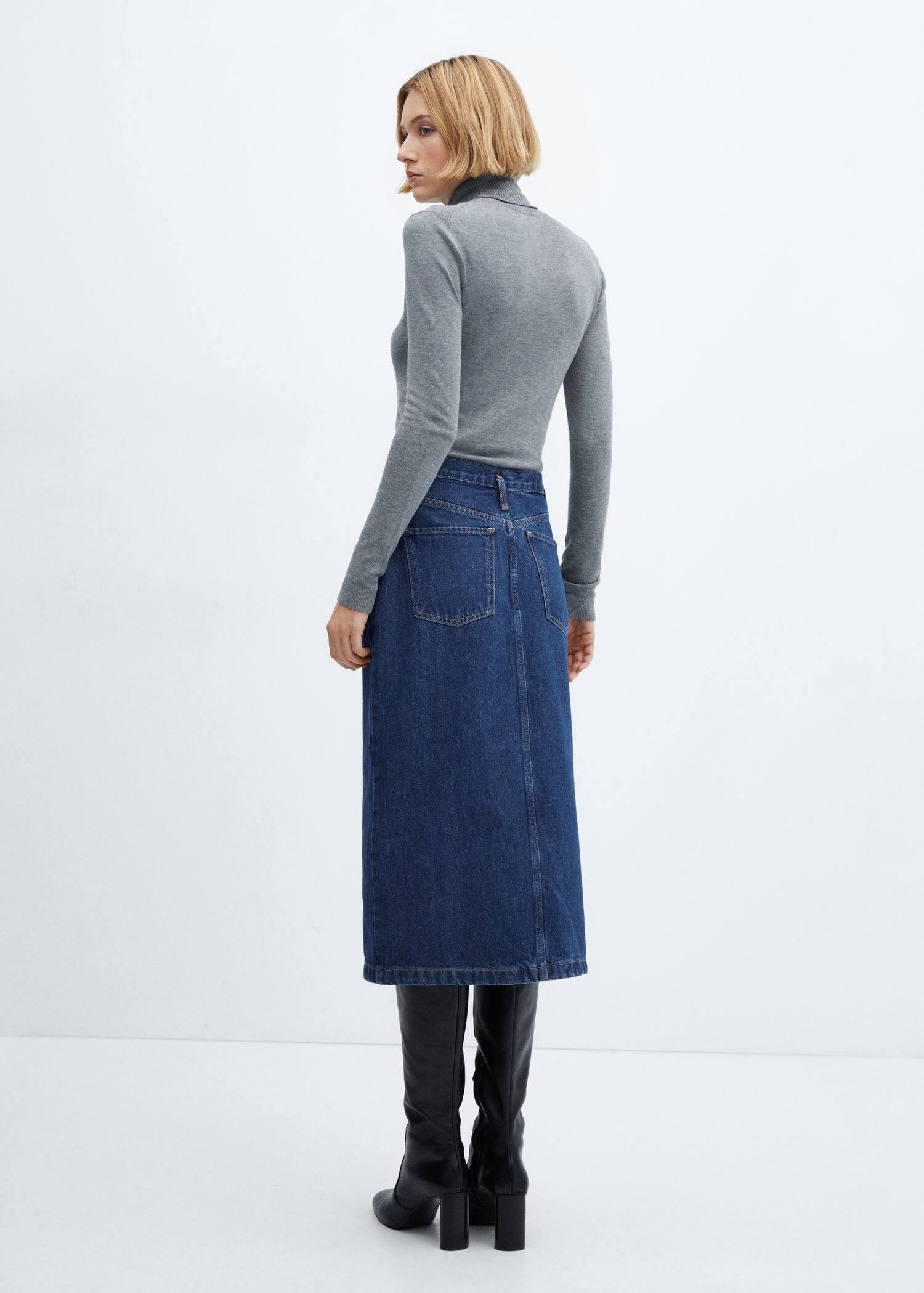 Blue Denim Midi-Skirt, , large image number 9
