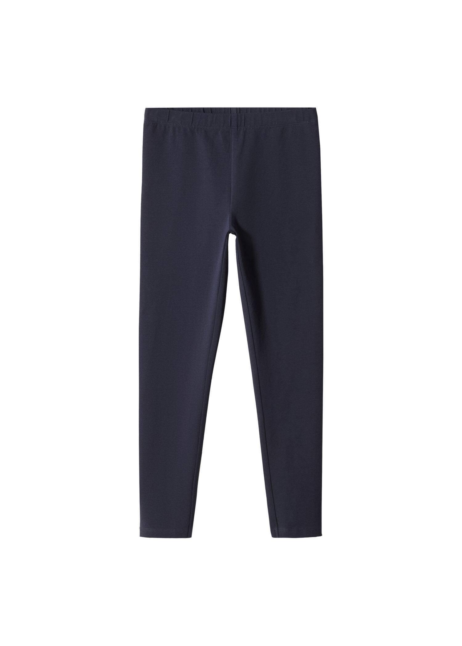 Navy Cotton Leggings, Kids Girls, , large image number 0