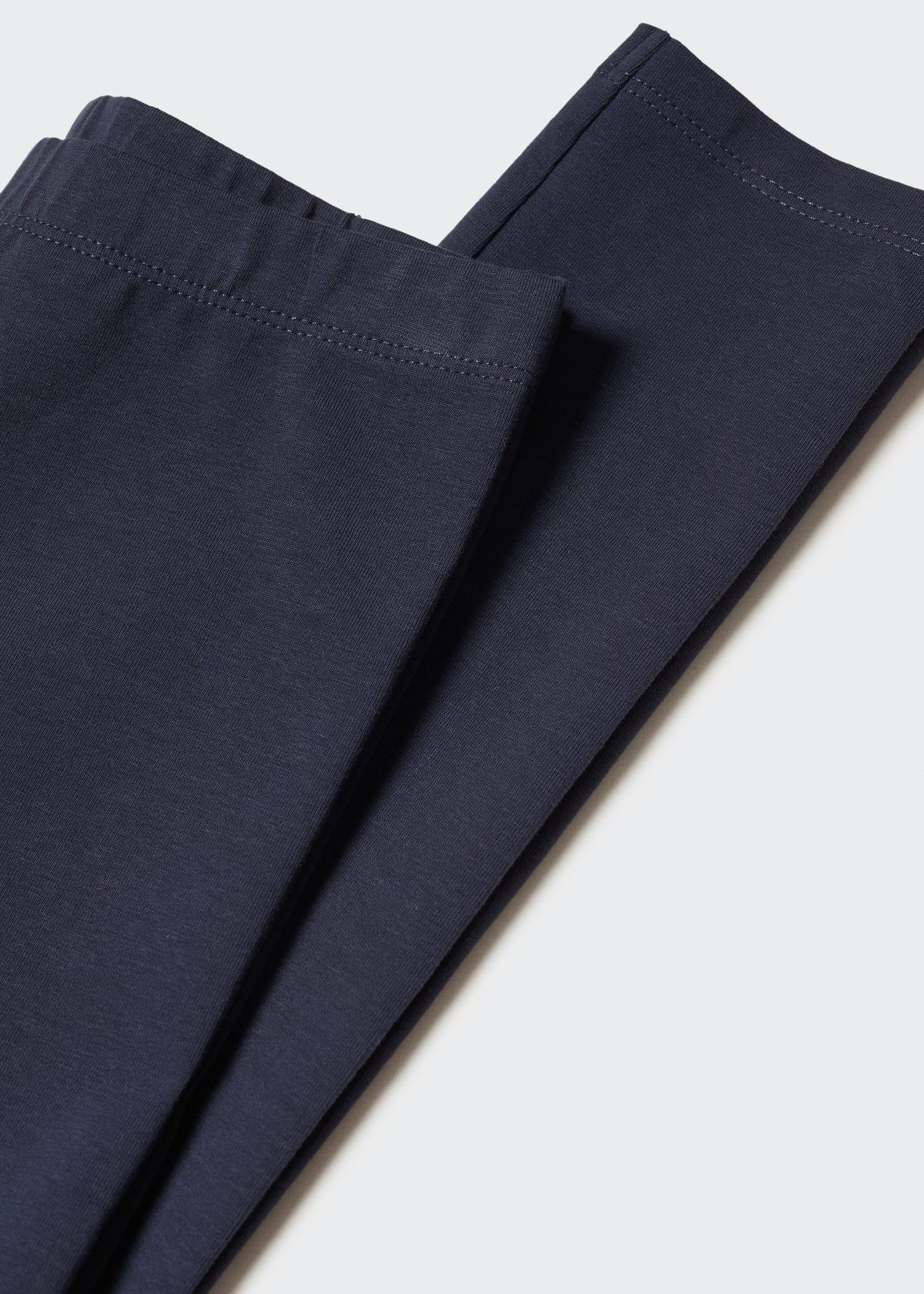 Navy Cotton Leggings, Kids Girls, , large image number 2